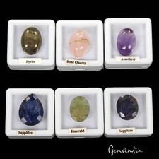 6 Pcs/6 Jars Assorted Cut For Making Jewelry Natural Multi Gems Lot 77.40 Cts