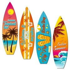 Blulu 4 Pcs Surfboard Wall Decor 15.75 x 4.17 inches, multicolored