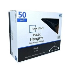 Plastic Clothes Hangers - 50 Pack, Lightweight Durable - Everyday Use - Black