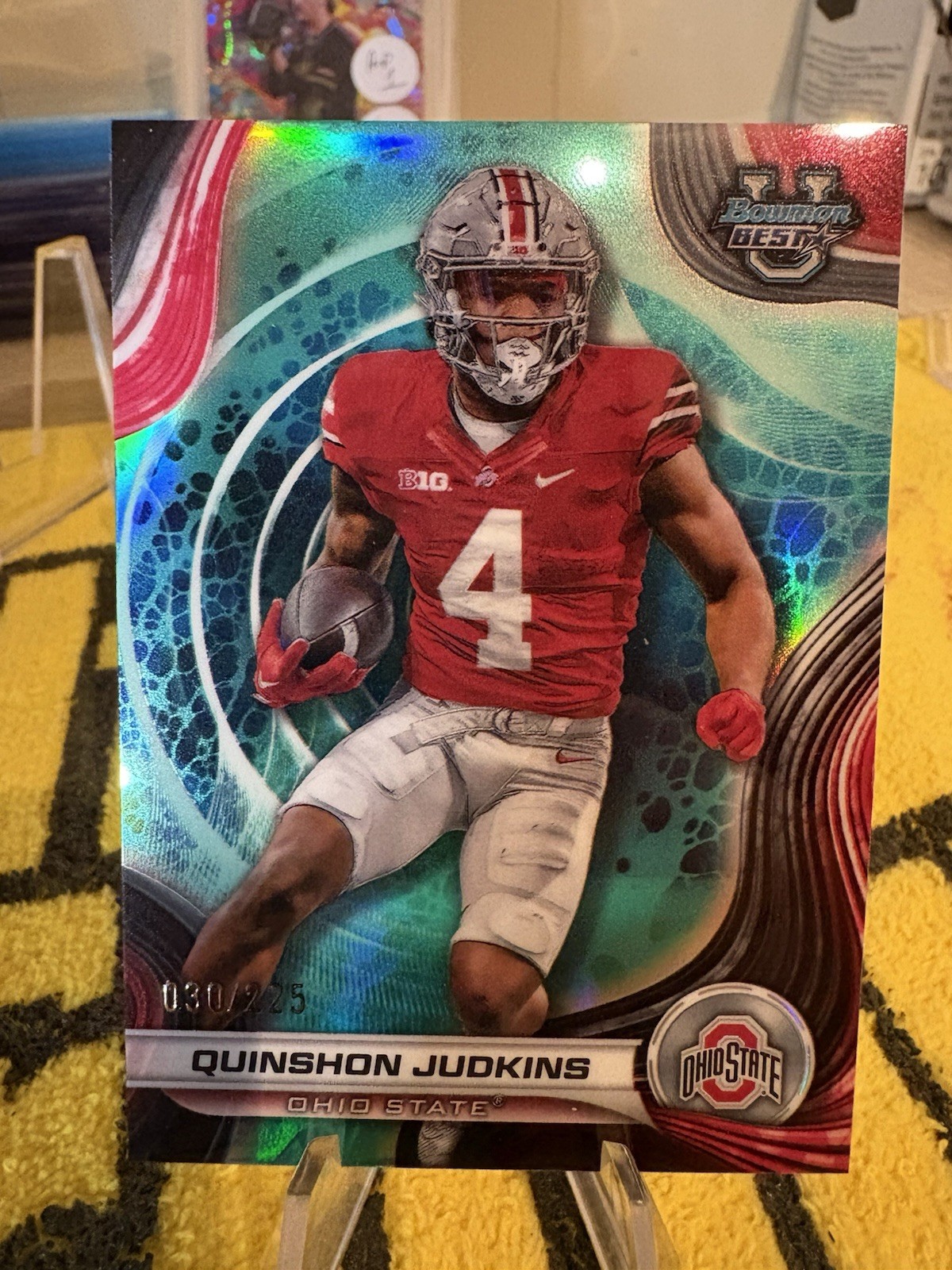 2024 Bowman's Best University - Quinshon Judkins #74 Aqua Refractor /225 (RC)