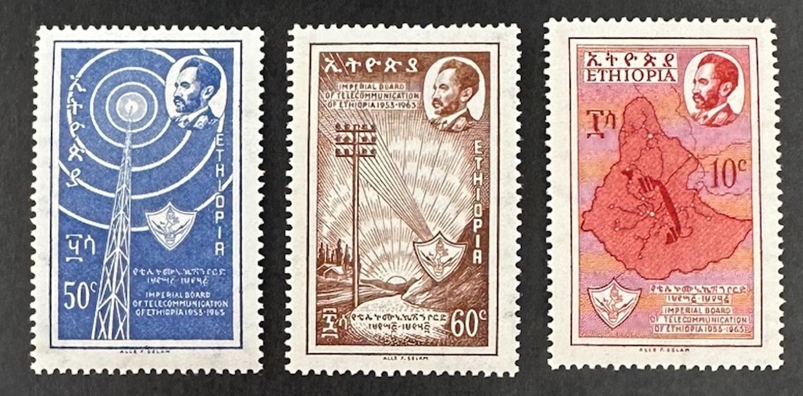 ETHIOPIA   403 - 405    Beautiful   Mint   VERY  Light   Hinged   Set