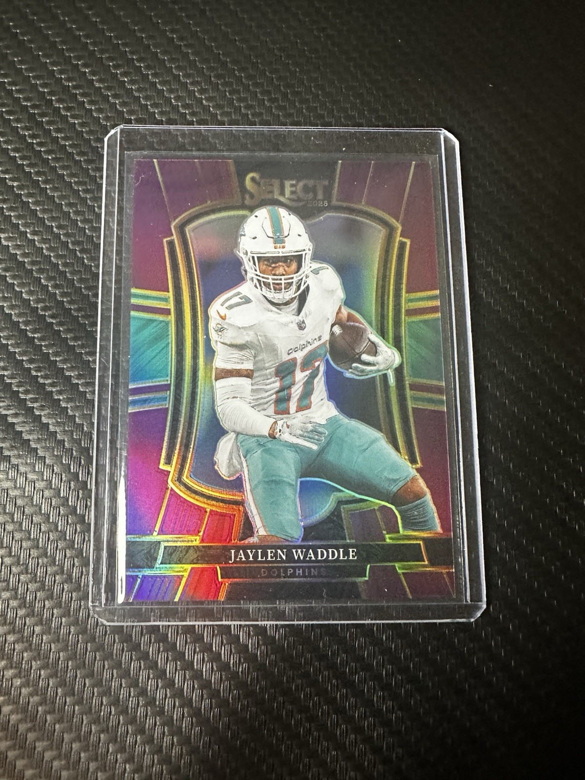 2025 Panini Select Jaylen Waddle Premier Level Purple Prizm #/75 Dolphins
