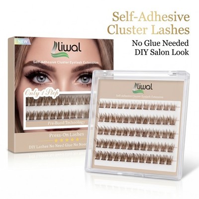 Pre Glued Cluster Lashes Natural D Curl Wispy No Glue Lash Einzelwimpern