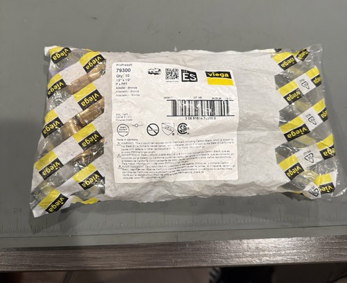 10 Viega Propress 1/2" x 1/2" Zero lead Bronze Female Adapter 79300 Bag of 10