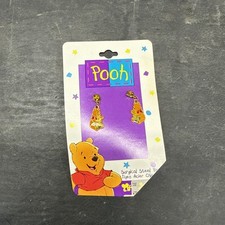 Disney Enamel Winnie The Pooh With Hunny Pot Bee Dangle Pierced Earrings FM1