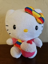 Ty Hello Kitty Rainbow Cupcake 6" Plush Stuffed Animal