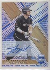 2019 Panini Elite Extra Edition Aspirations Blue 3/50 Logan Wyatt #51 Auto 0q3