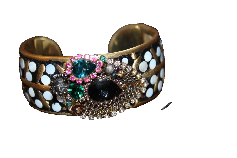 Pulsera Lucky Brand Tono Dorado Puño Punto Madreperla Cristal Damas Foto 2 de 4