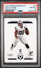 2019 PANINI CHRONICLES VERTEX BLUE #V4 JOSH JACOBS 66/99 PSA 10