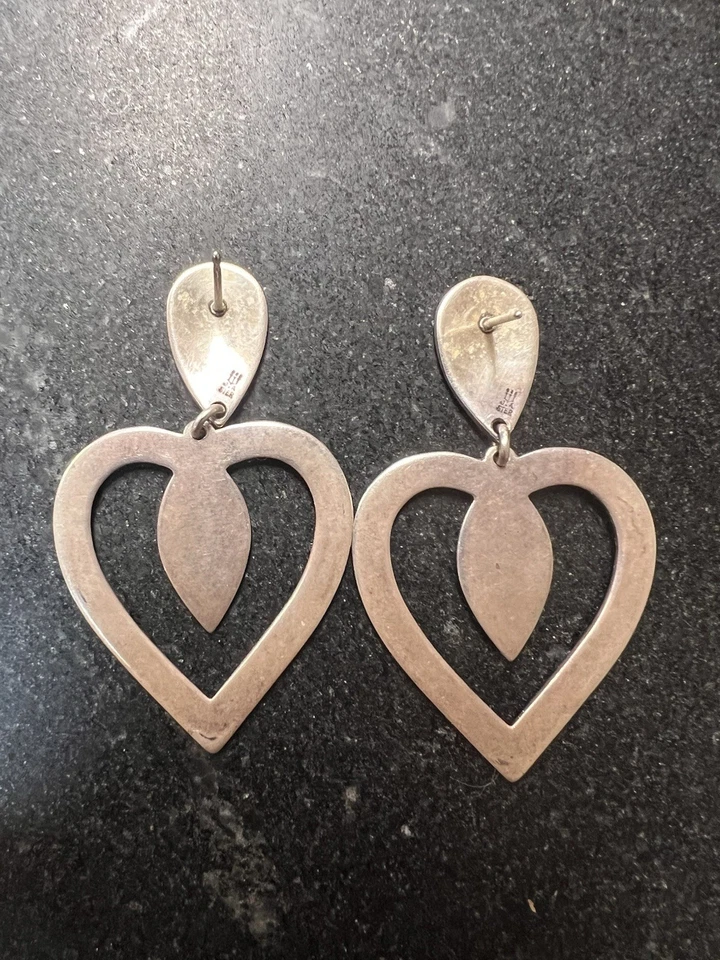 James Avery Retired “From The Heart”Large Sterling 925 Heart Shaped Earrings - Image 4 of 4