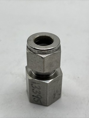 HY-LOK 316 Fitting 3/8  Flare Side x 1/2  Female Connector Stainless NPT