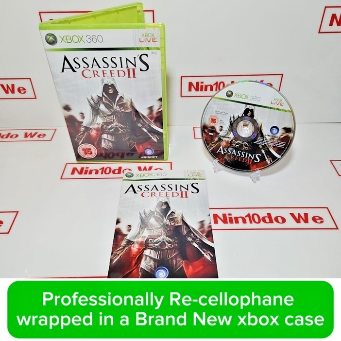 Assassin's Creed II (Xbox 360) *NEAR MINT* - RE-WRAPPED IN REPLACEMENT CASE