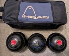 Lawn Crown Green Bowling Balls x 3 Henselite & Almark
