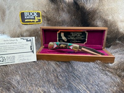 Buck David Yellowhorse Vintage 112 Custom ''California'' Knife Mint In Box
