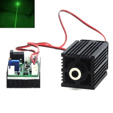 TTL 532nm 100mW Bright Green Dot Focusable Laser Diode Module 12V Driver Fan