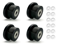 4-Pack Universal Gym Machine Roller Wheels - Heavy-Duty Black Plastic Rollers...