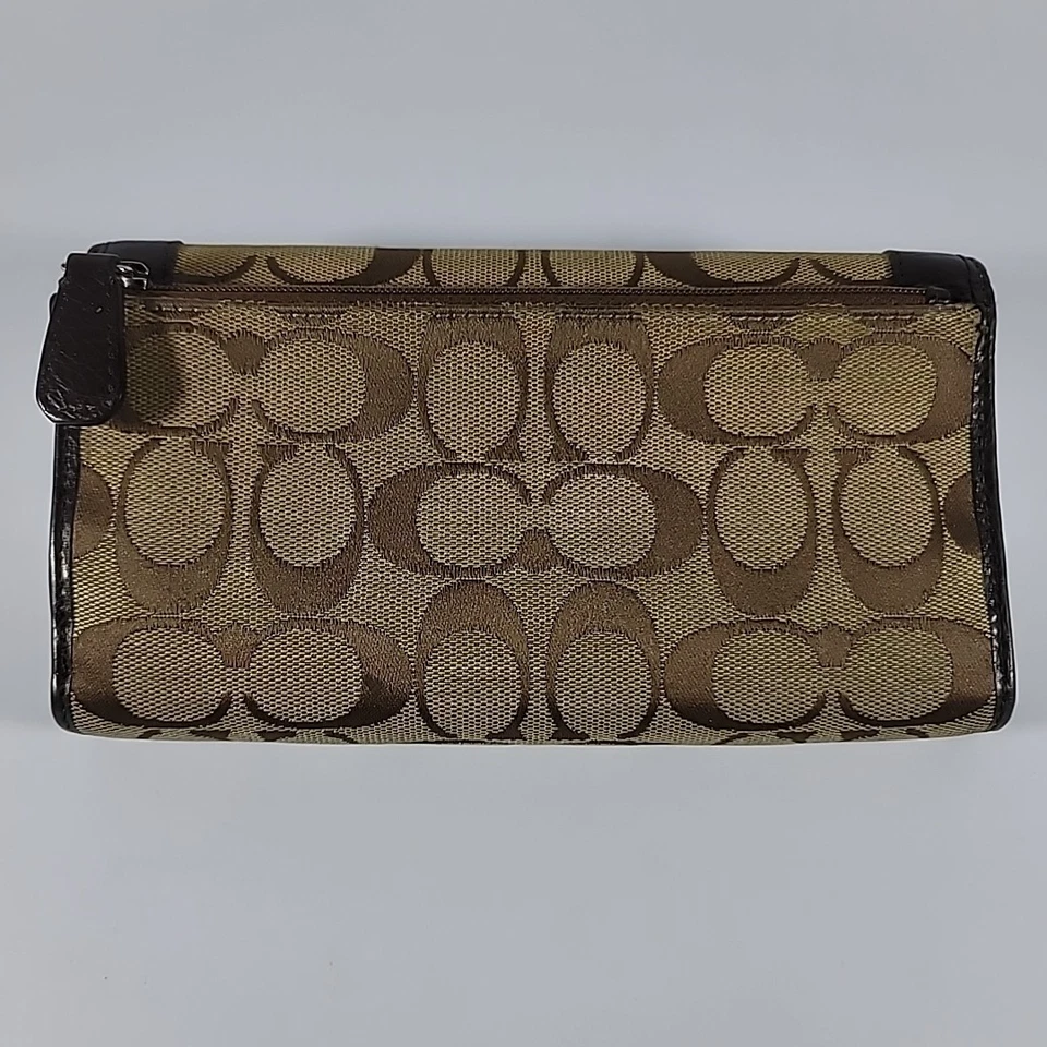 Cartera Sobre Coach Park Turnlock Marrón Firma Lona F49165 Foto 2 de 4