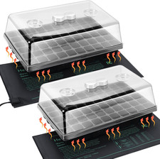 SOLIGT 2 Set 60-Cell Seed Starter Kit - Strong Seed Trays with Humidity Domes, C