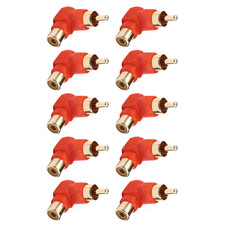 10PCS RCA Right Angle Connector Plug Adapters 90 Degree Elbow Male To Female zz