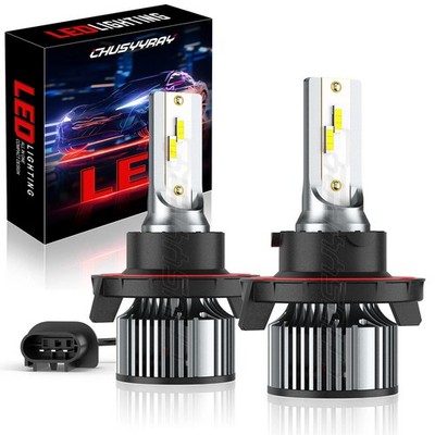 2X H13 9008 LED Headlight Super Bright Bulbs Kit 22000LM White Hi-Lo Beam 6500K