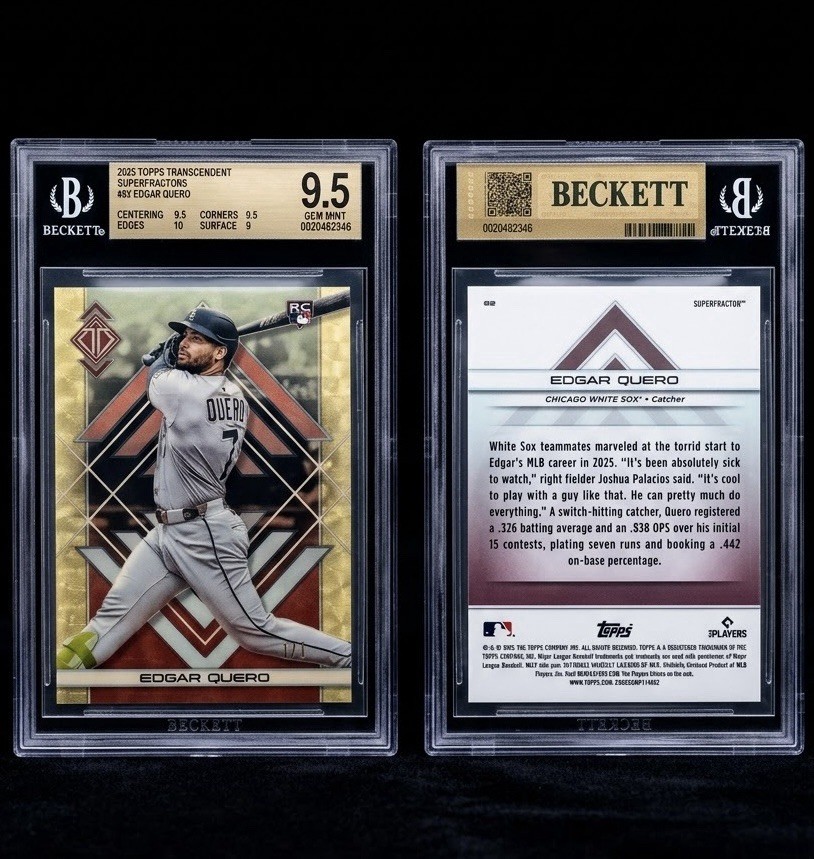 ⁠2025 Topps Transcendent Edgar Quero SuperFractor 1/1 RC 82 White Sox BGS 9.5⁠