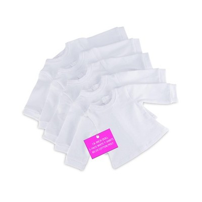 Emily Rose 18 Inch Doll Clothes Value Basics 5-Pack Long Sleeved Bright White 18