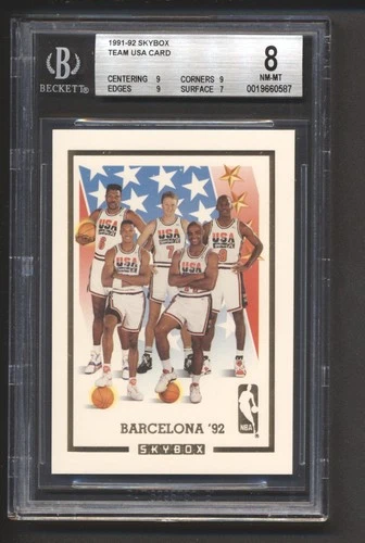 1991 - 1992 SkyBox Basketball TEAM USA CARD w/ Michael Jordan BGS 8 NM-MT