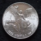 1 troy ounce 1985 Mexican Silver Libertad. .999 pure silver