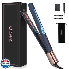 IG INGLAM Titanium Flat Iron Hair Straightener, 1 Inch Curling Ir