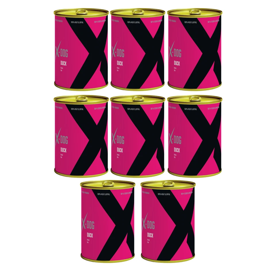 Hundefutter Nassfutter Hund 8 x 1200g mit Ente Getreidefrei Monoprotein X-DOG - Bild 3 von 4