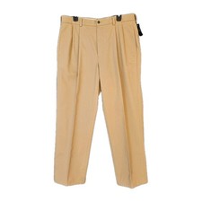 Brooks Brothers Advantage Chino Pant Men 36x32 Elliott Pleated Wrinkle Free New