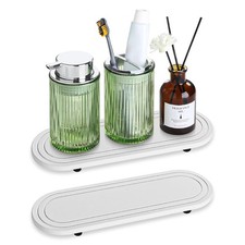 2 PCS White Water Absorbing Stone Tray Fast Drying Diatomite Soap Organizer