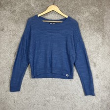DKNY Jeans Sweater Womens Medium Blue Cotton Blend Pullover Long Sleeve- 4999