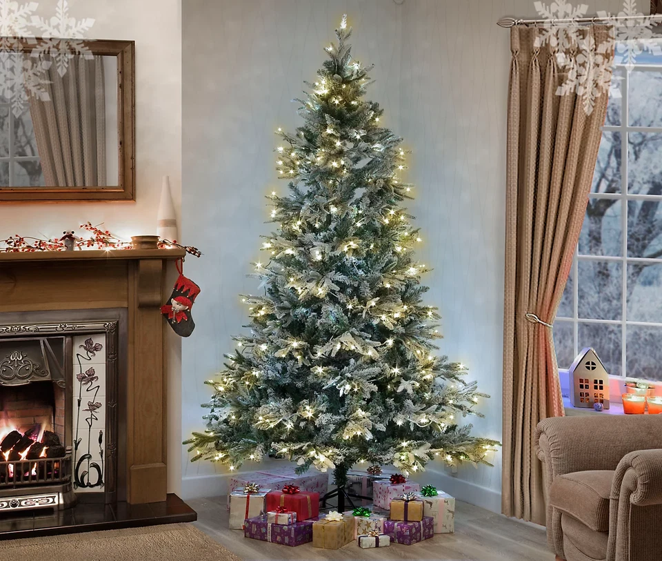 SHATCHI künstlicher Weihnachtsbaum Tannenbaum Christbaum Schnee Weiß  320 LE993