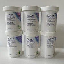( 6 ) ALMAY GENTLE OIL-FREE EYE MAKEUP REMOVER PADS , 100ct x 3  &  120ct x 3