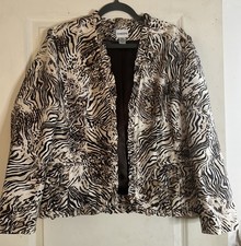 Chicos Size 1 Leopard Print Jacket Women's
