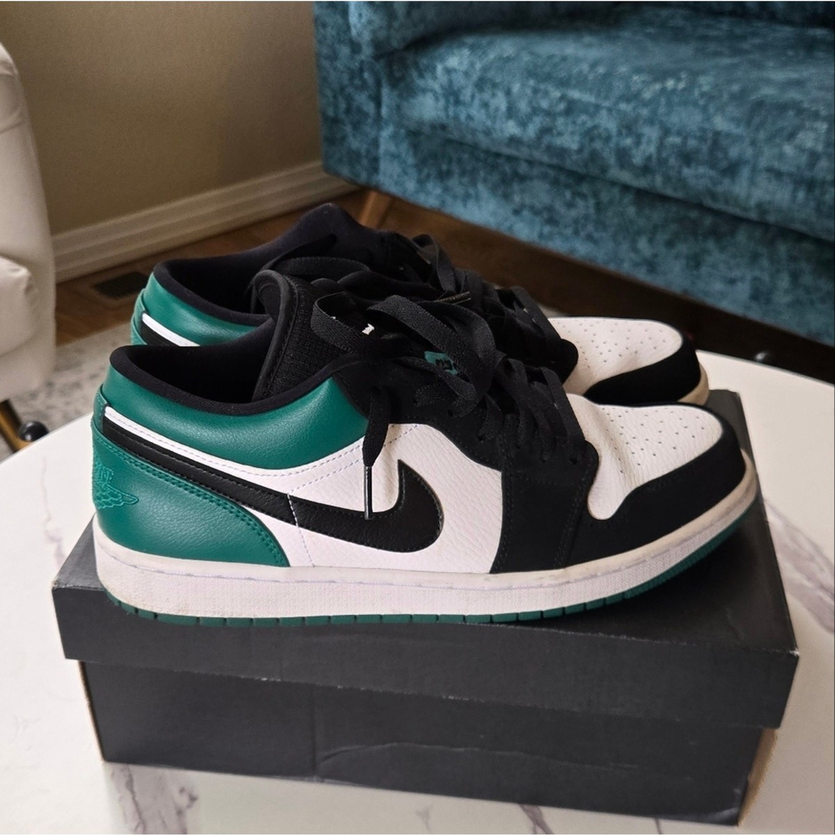 靴 NIKE AIR JORDAN 1 LOW MYSTIC GREEN 29cm Jordan 1 Low 'Mystic Green' - Air Jordan - 553558 113
