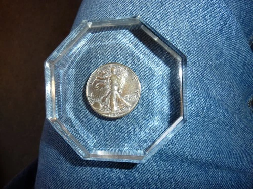 1942-SILVER-WALKING LIBERTY HALF DOLLAR COIN,PAPERWEIGHT