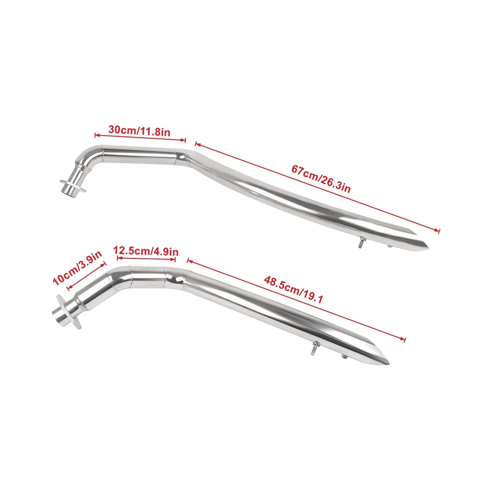 Exhaust Pipes System For Honda Shadow Aero750 ACE 750 Spirit750 VT400 VT750 - Image 2 of 4