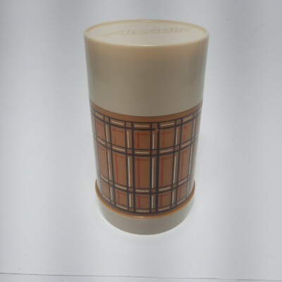 Vintage Aladdin Brown Plaid Best Buy Thermos Bottle Pint Wide Mouth WM4040 USA
