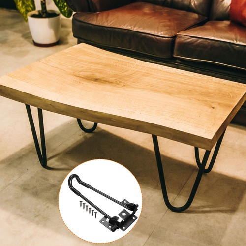 4pcs Foldable Hairpin Legs 7.3" Height Table Furniture Legs with Screws, Black - Picture 5 of 5