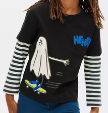John Lewis Boys Glow in The Dark Skateboarding Ghost Top In Various Sizes *BNWT*