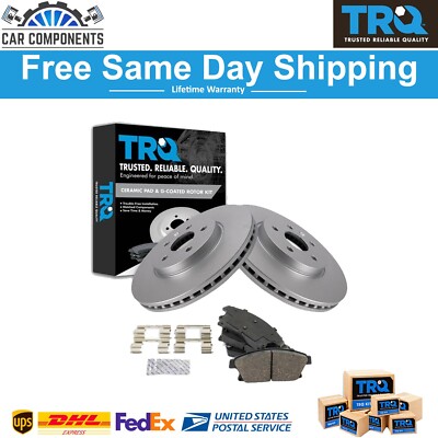 TRQ Front Premium Ceramic Brake Pad & Coated Rotor Kit for Buick Encore