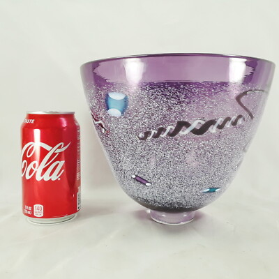 VINTAGE BRUCE PIZZICHILLO & DARI GORDON HAND CRAFTED BLOWN STUDIO ART GLASS BOWL