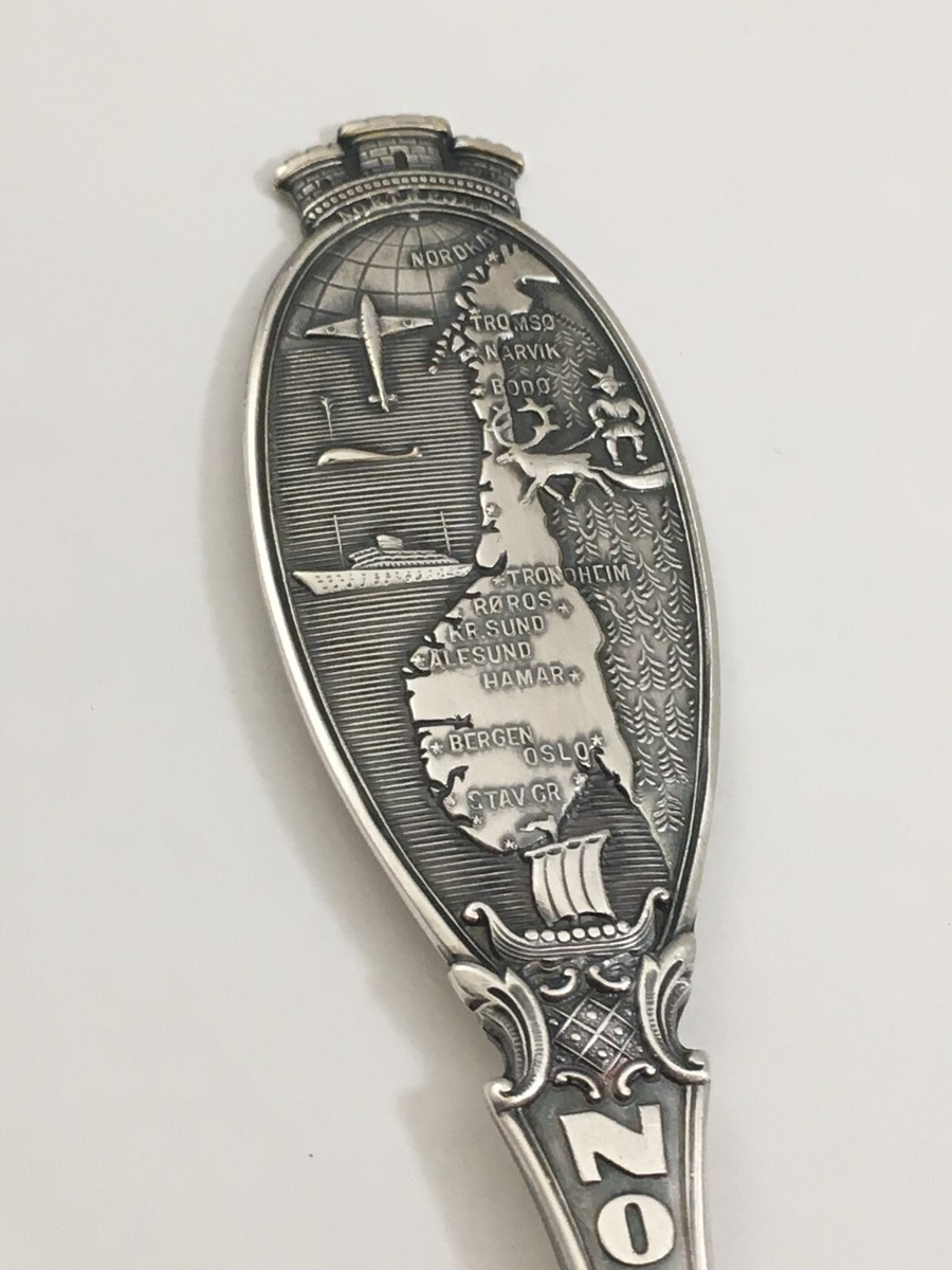 Norge Silver Plated Souvenir Spoon T.K. 40G Norway Mosheim | eBay