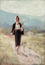 Nicolae Grigorescu -Peasant women Giclee Fine Art Print on Canvas Wall Decor 48"