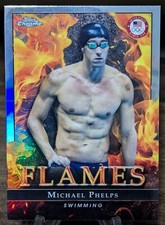 MICHAEL PHELPS 2024 TOPPS CHROME USA OLYMPICS FLAMES #F-9 SWIMMING
