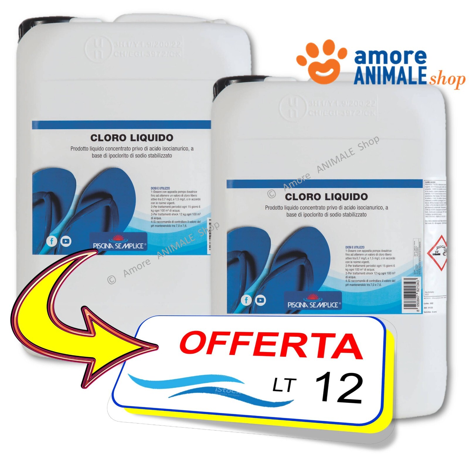 Lapi Cloro Líquido→ 12/25 Lt - Hipoclorito De de Sodio Tratamiento Agua Piscinas