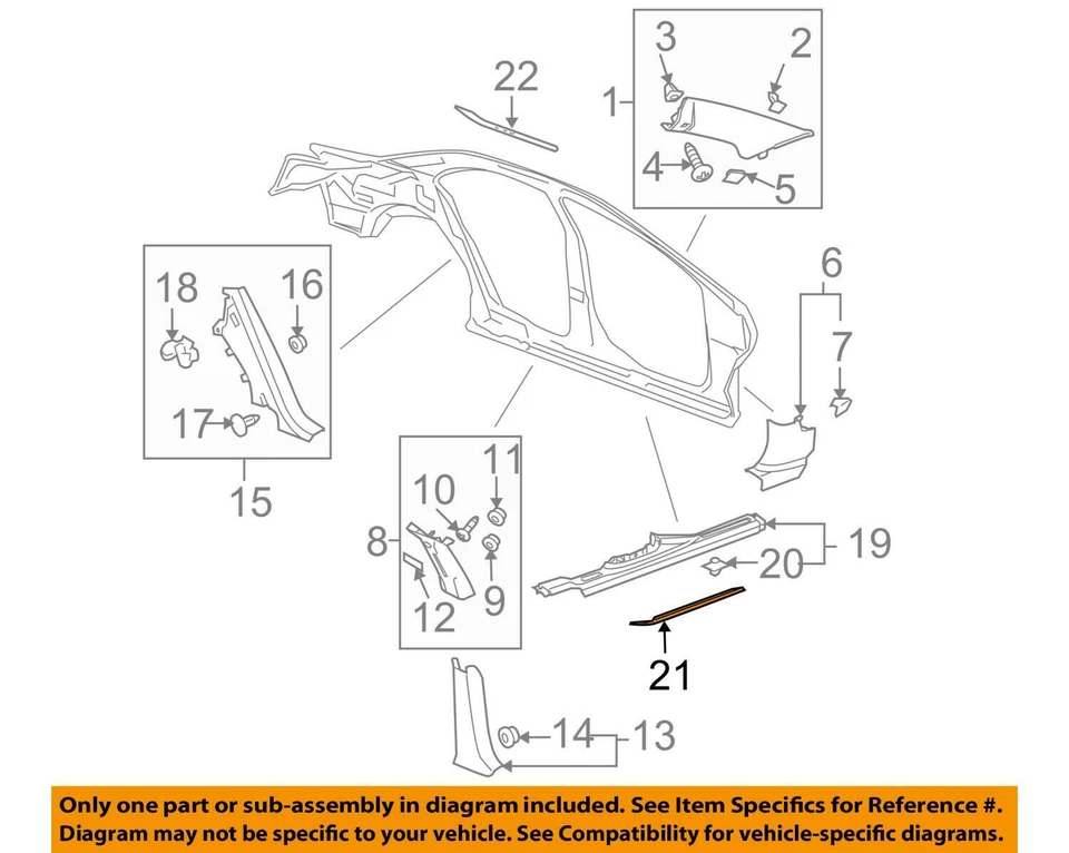 NEW OEM GM Front Door Sill Plate Black 10368227 Pontiac G6 2005-2010 - Изображение 3 из 4