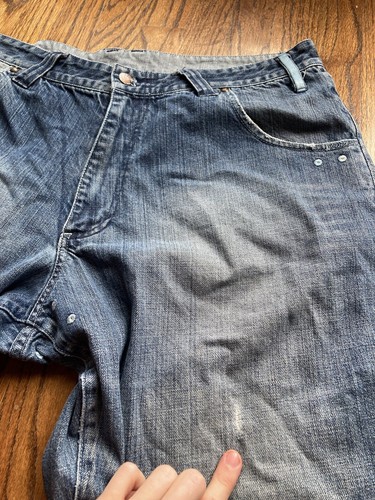 Jeans Vintage Y2K Air Jordan Baggy Uomo 38x34 20° Anniversario 2005 Blu Denim - Foto 11 di 17
